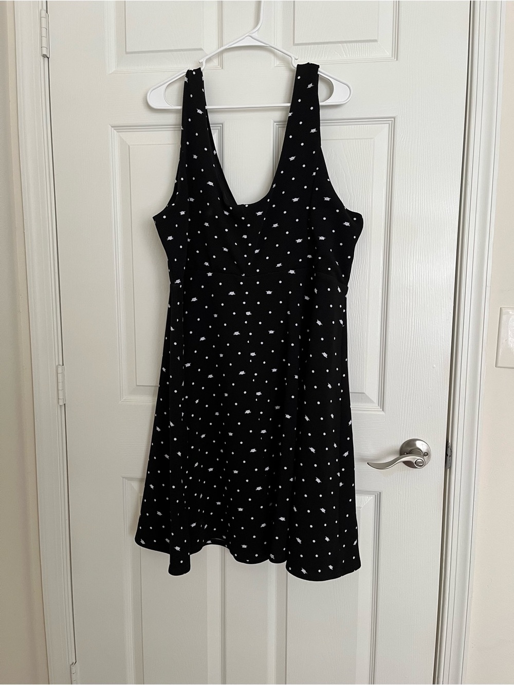 Torrid Black Polka Dot/Cat A-Line Dress